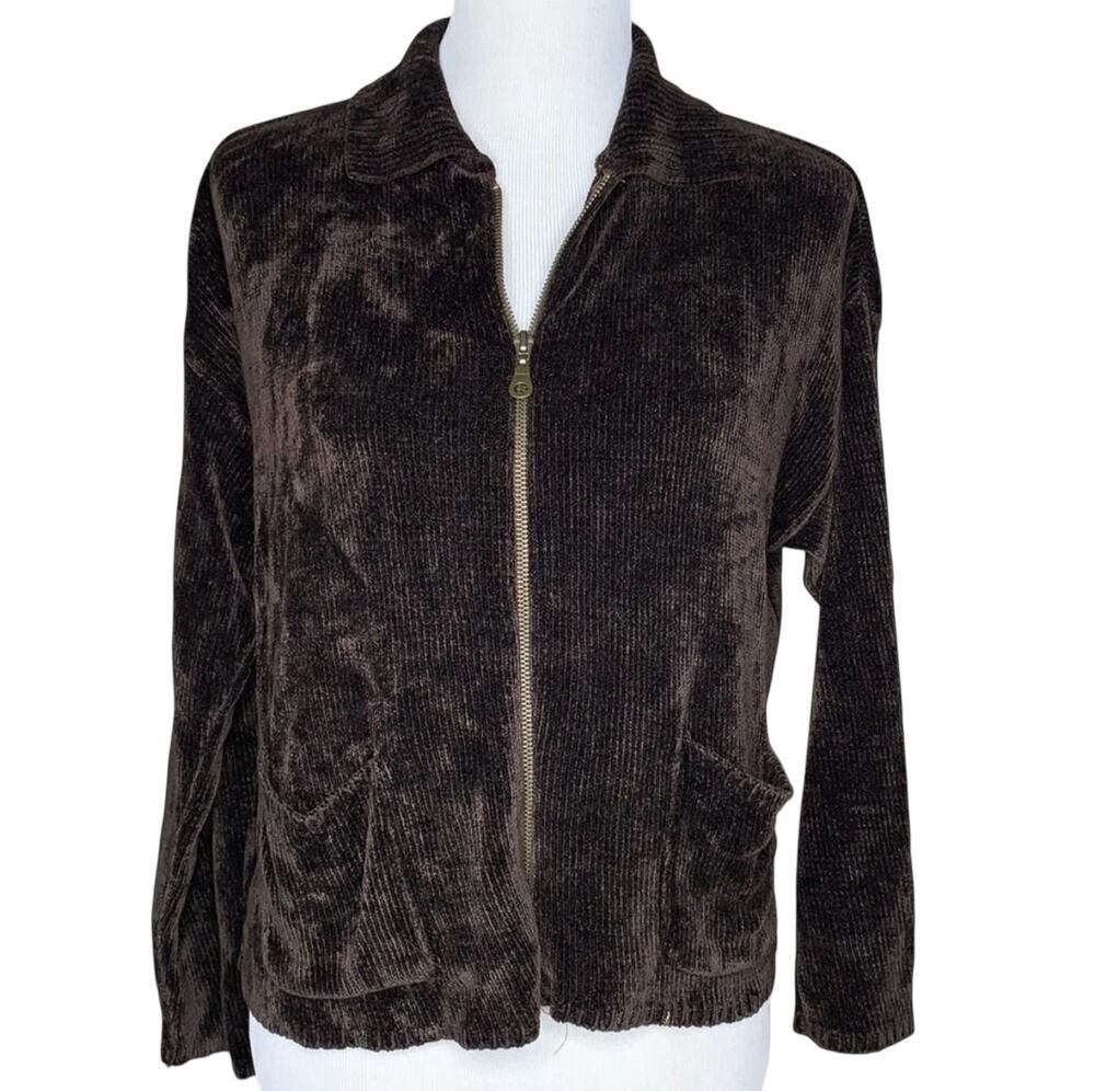525 America Zip Up Sweater size P/S in Chocolate